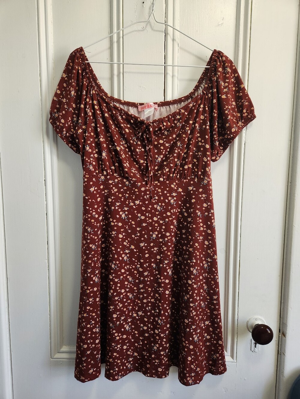 Hot Kiss Red & White Floral Sundress - Size Small
